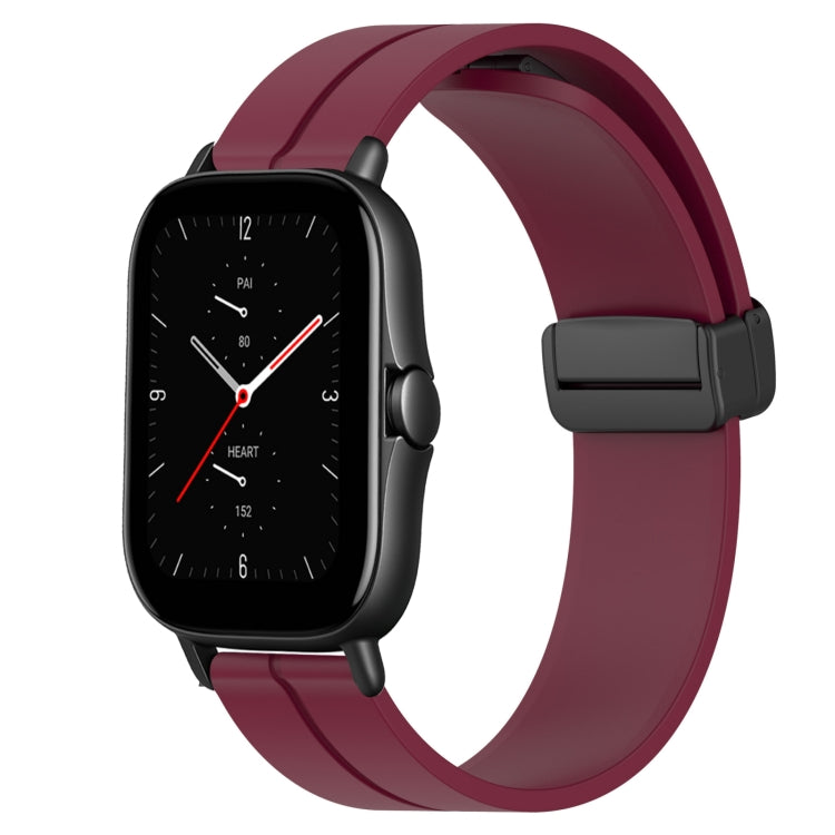 For Amazfit GTS 2 20mm Solid Color Magnetic Clasp Silicone Watch Band