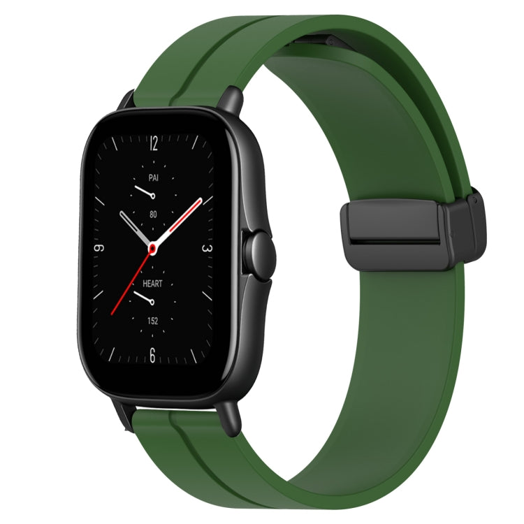 For Amazfit GTS 2 20mm Solid Color Magnetic Clasp Silicone Watch Band