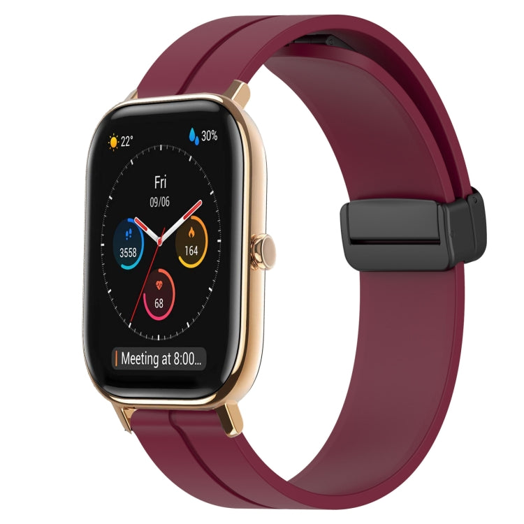 For Amazfit GTS 20mm Solid Color Magnetic Clasp Silicone Watch Band