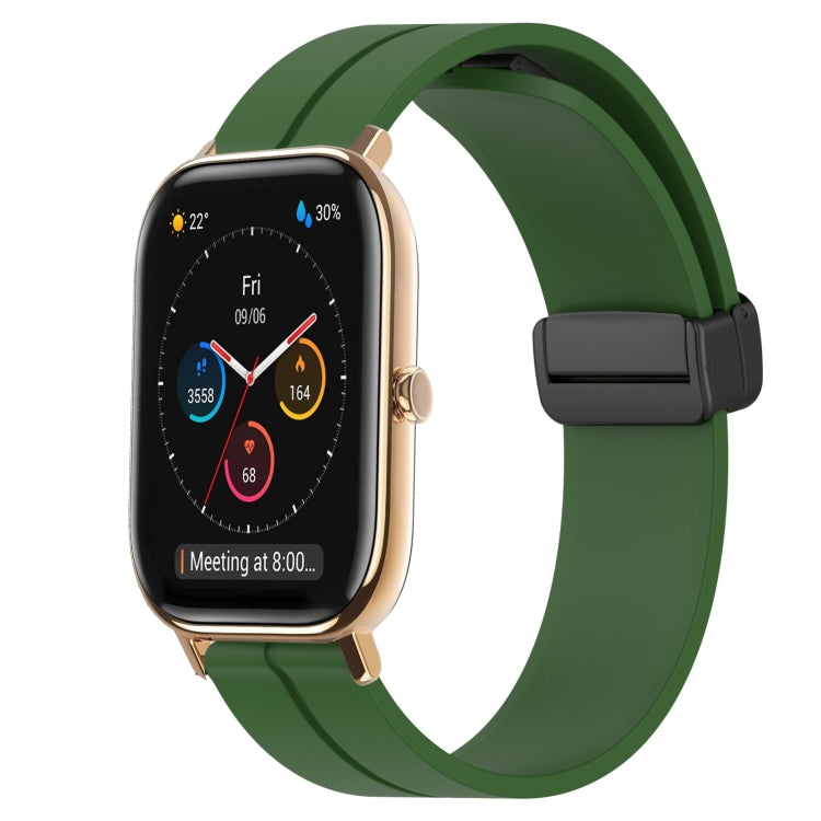 For Amazfit GTS 20mm Solid Color Magnetic Clasp Silicone Watch Band