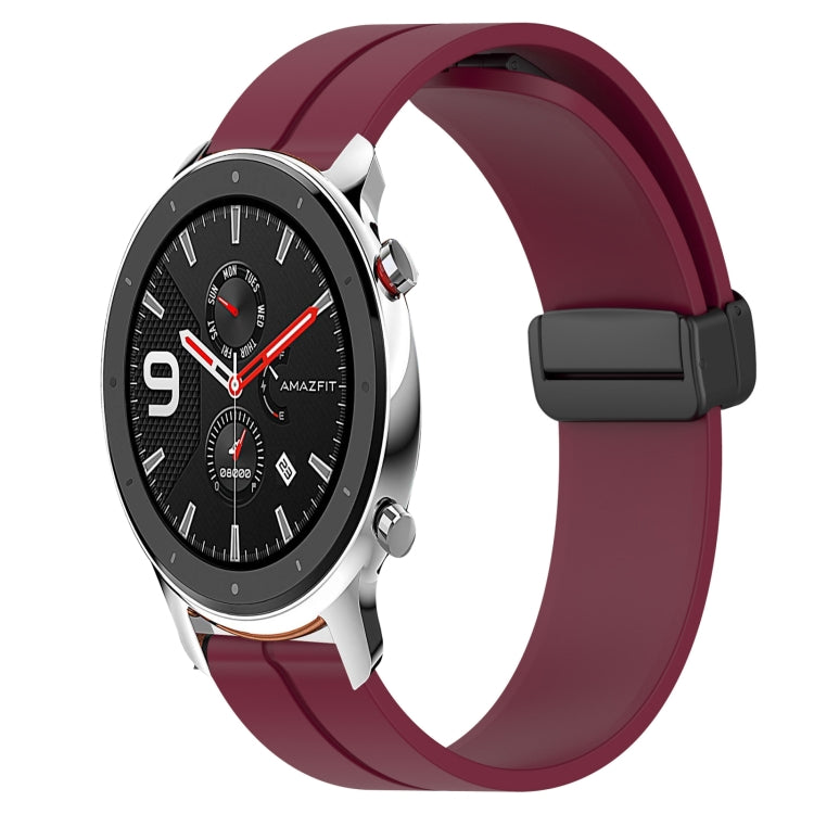 For Amazfit GTR 42mm 20mm Solid Color Magnetic Clasp Silicone Watch Band