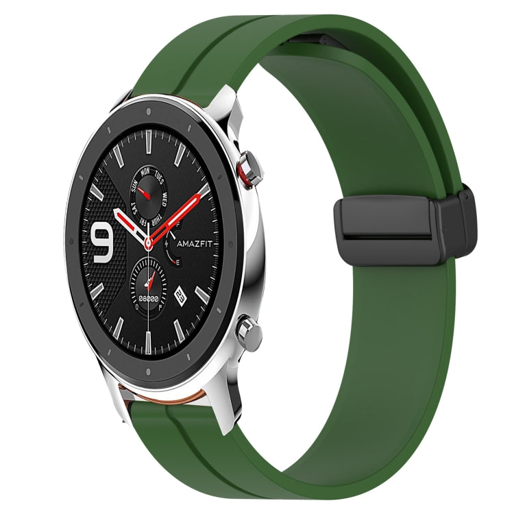 For Amazfit GTR 42mm 20mm Solid Color Magnetic Clasp Silicone Watch Band