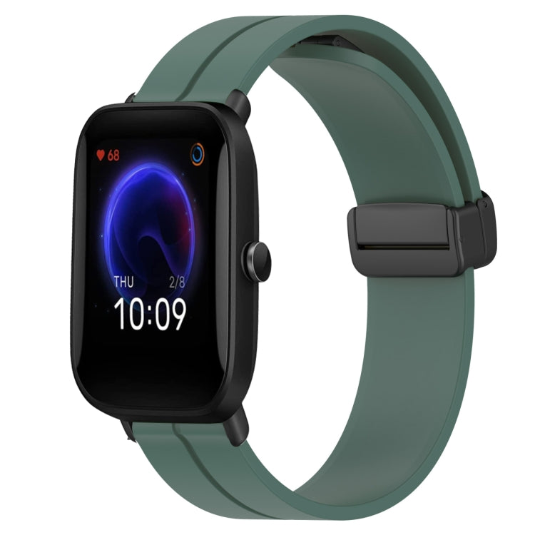 For Amazfit Pop Pro 20mm Solid Color Magnetic Clasp Silicone Watch Band