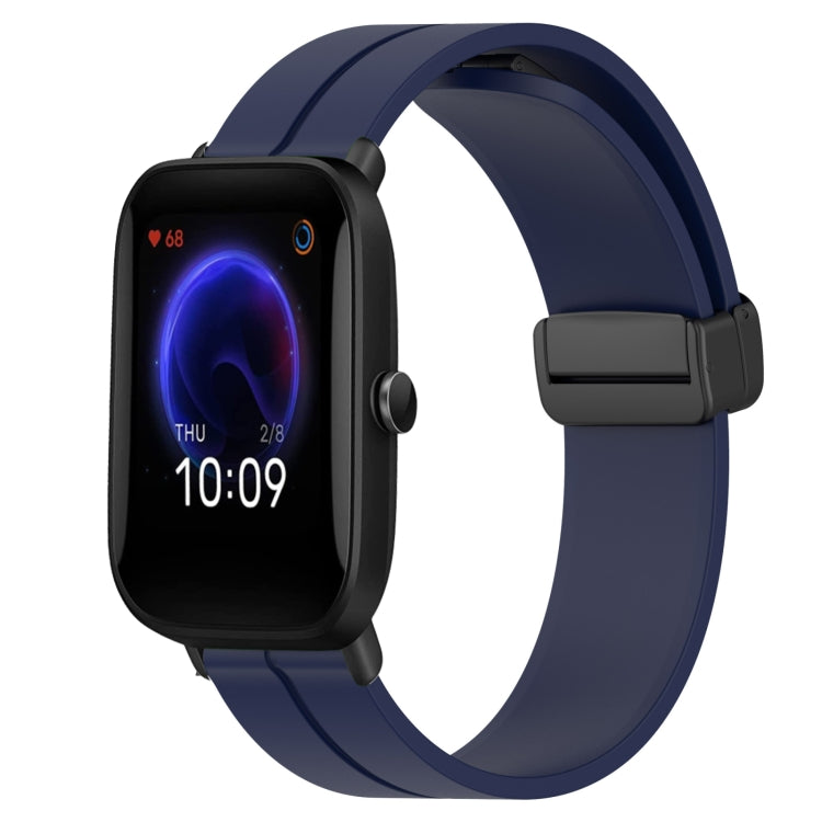 For Amazfit Pop Pro 20mm Solid Color Magnetic Clasp Silicone Watch Band