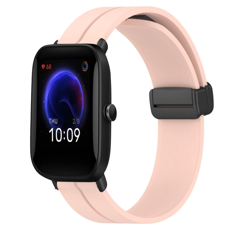 For Amazfit Pop 20mm Solid Color Magnetic Clasp Silicone Watch Band