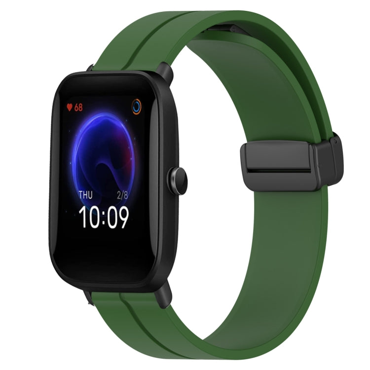 For Amazfit Pop 20mm Solid Color Magnetic Clasp Silicone Watch Band