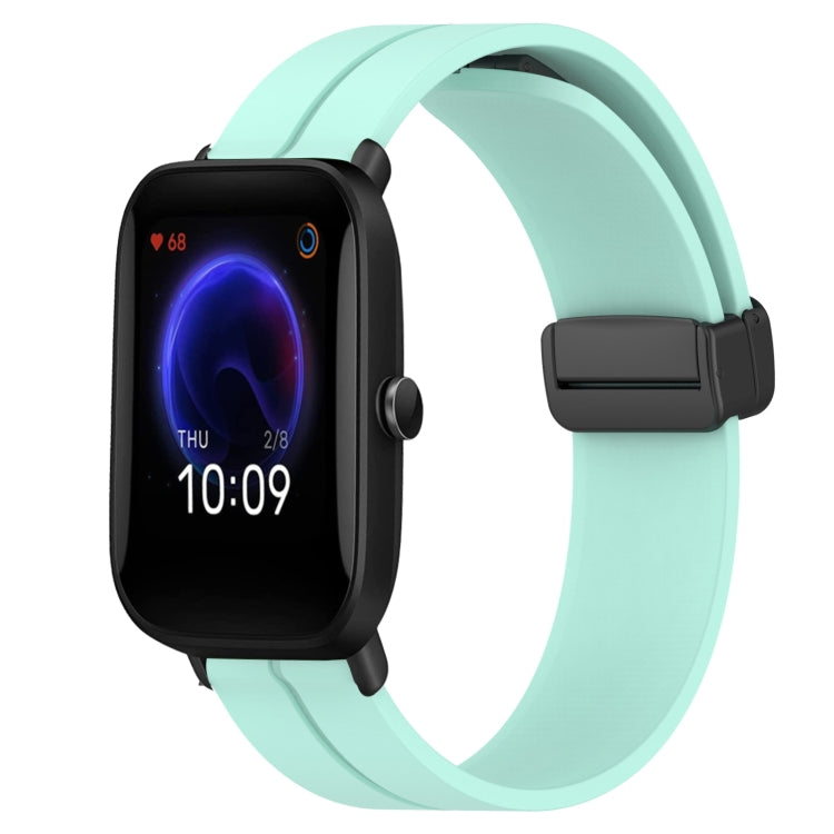 For Amazfit Pop 20mm Solid Color Magnetic Clasp Silicone Watch Band