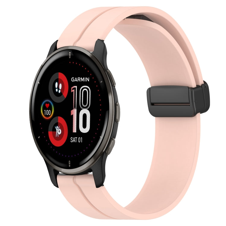 For Garmin Venu 2 Plus 20mm Solid Color Magnetic Clasp Silicone Watch Band