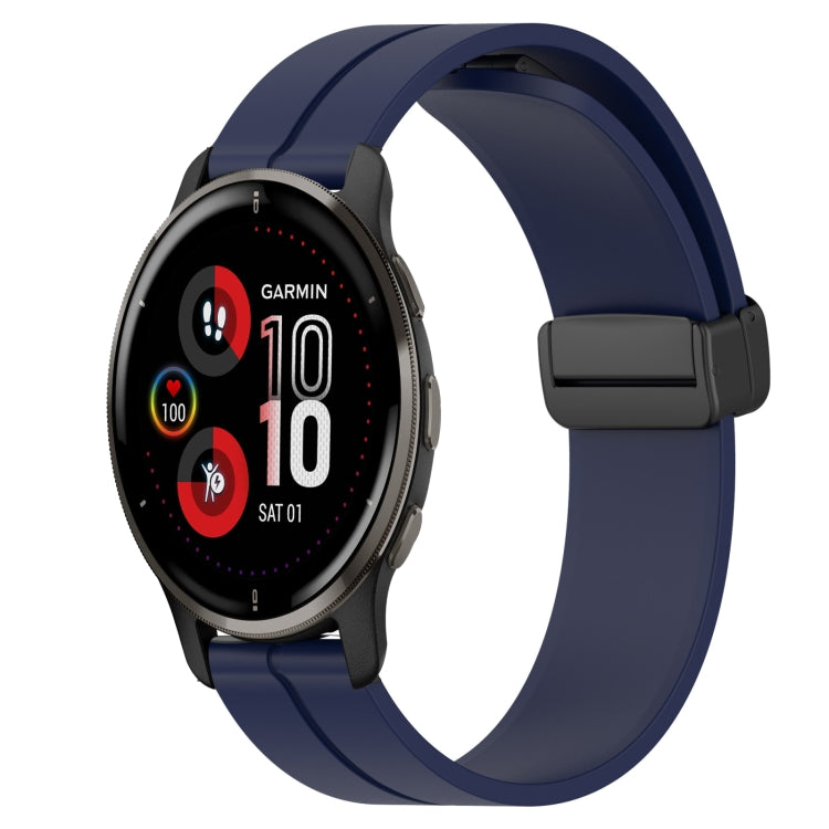 For Garmin Venu 2 Plus 20mm Solid Color Magnetic Clasp Silicone Watch Band