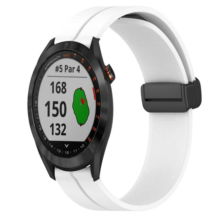 For Garmin Approach S40 20mm Solid Color Magnetic Clasp Silicone Watch Band