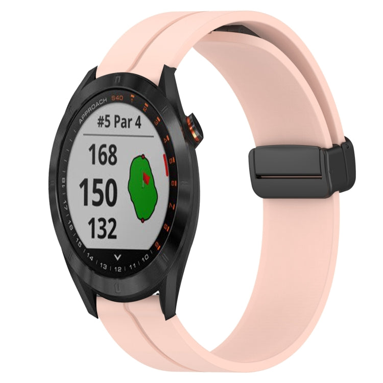 For Garmin Approach S40 20mm Solid Color Magnetic Clasp Silicone Watch Band