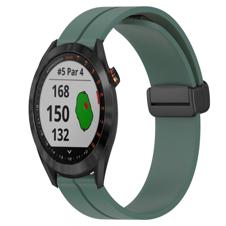 For Garmin Approach S40 20mm Solid Color Magnetic Clasp Silicone Watch Band