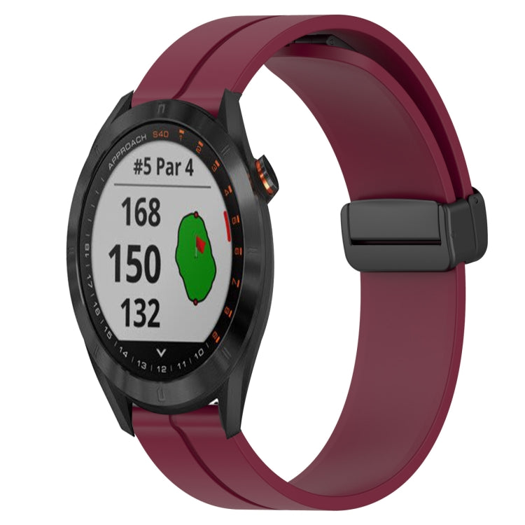 For Garmin Approach S40 20mm Solid Color Magnetic Clasp Silicone Watch Band