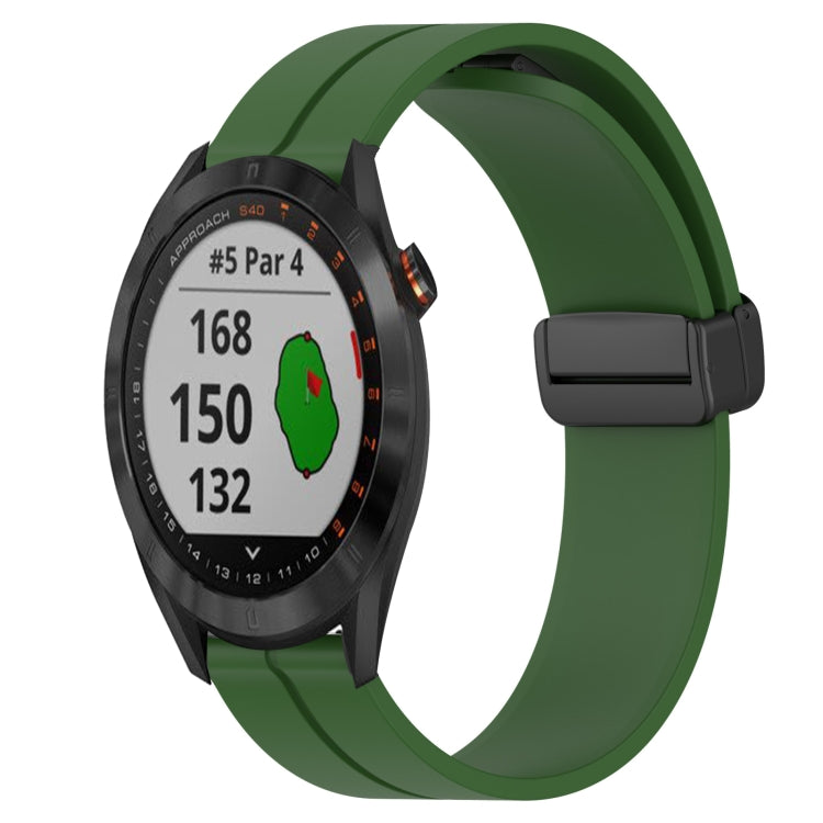 For Garmin Approach S40 20mm Solid Color Magnetic Clasp Silicone Watch Band