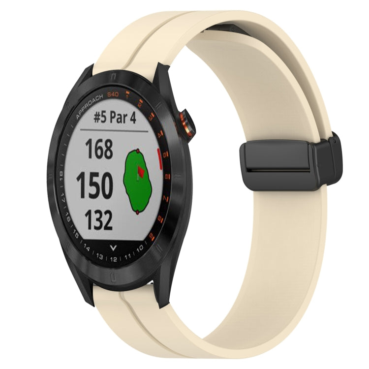 For Garmin Approach S40 20mm Solid Color Magnetic Clasp Silicone Watch Band