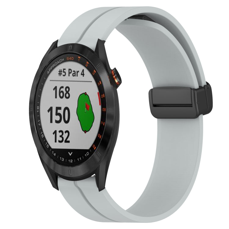 For Garmin Approach S40 20mm Solid Color Magnetic Clasp Silicone Watch Band