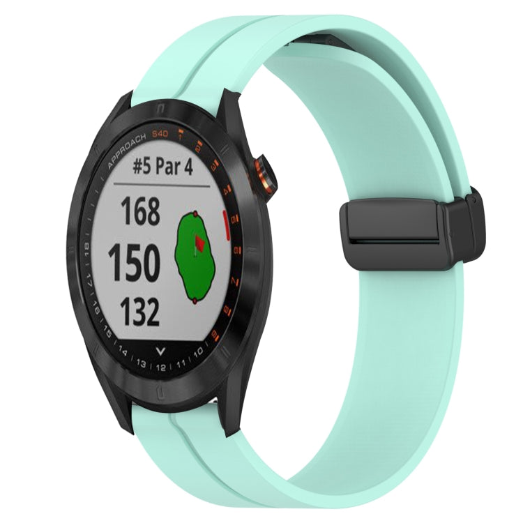For Garmin Approach S40 20mm Solid Color Magnetic Clasp Silicone Watch Band