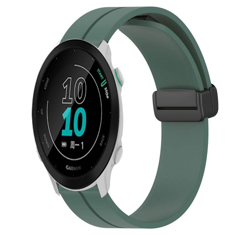 For Garmin Forerunner 158 20mm Solid Color Magnetic Clasp Silicone Watch Band