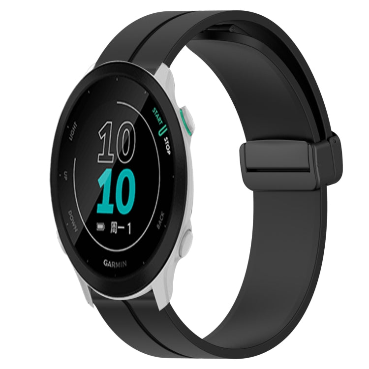 For Garmin Forerunner 158 20mm Solid Color Magnetic Clasp Silicone Watch Band