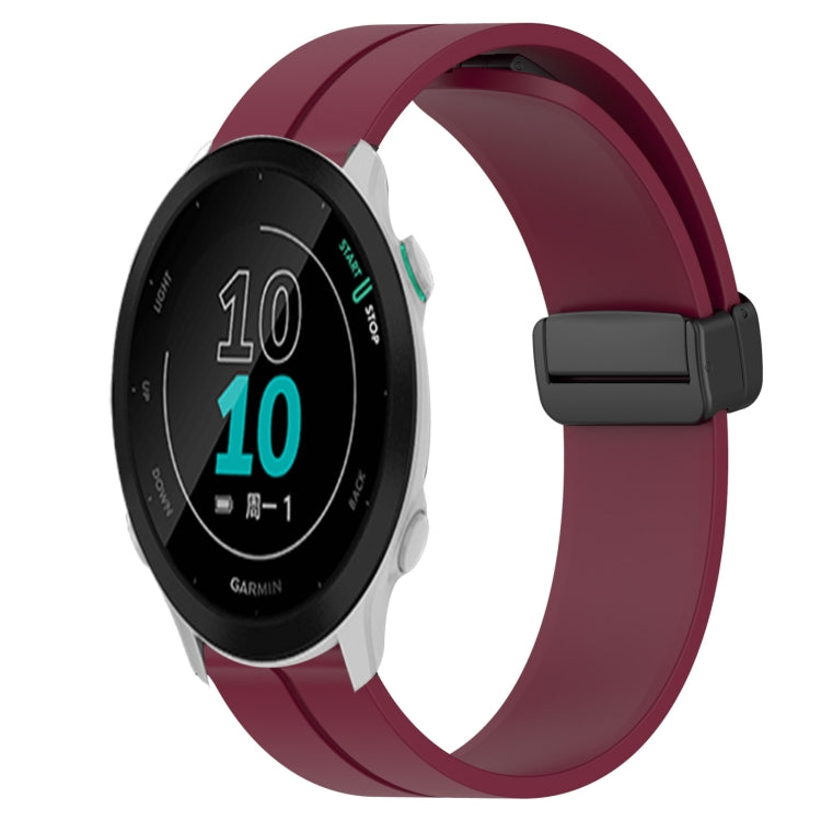 For Garmin Forerunner 158 20mm Solid Color Magnetic Clasp Silicone Watch Band