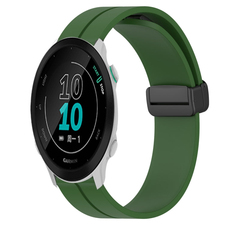 For Garmin Forerunner 158 20mm Solid Color Magnetic Clasp Silicone Watch Band