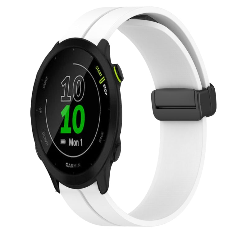 For Garmin Forerunner 55 20mm Solid Color Magnetic Clasp Silicone Watch Band