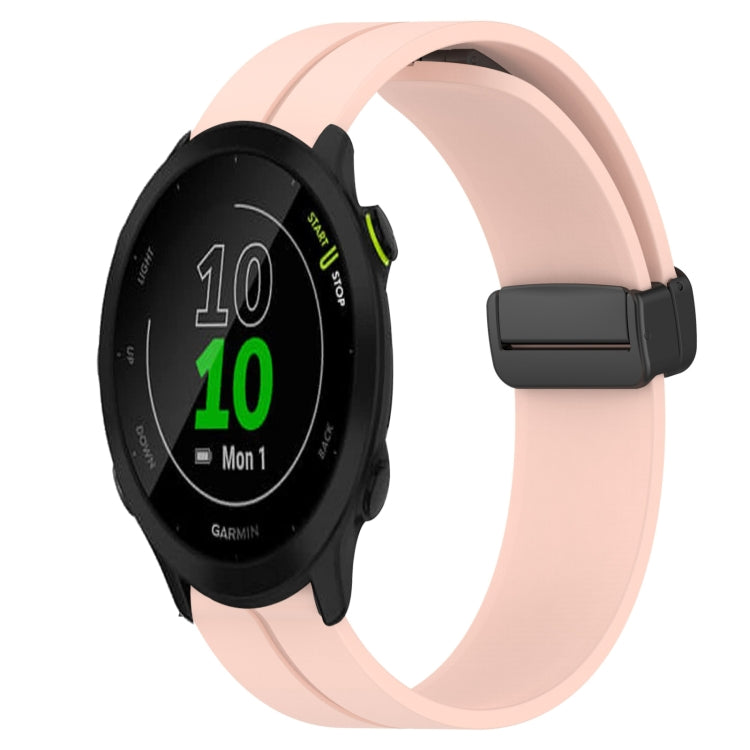For Garmin Forerunner 55 20mm Solid Color Magnetic Clasp Silicone Watch Band