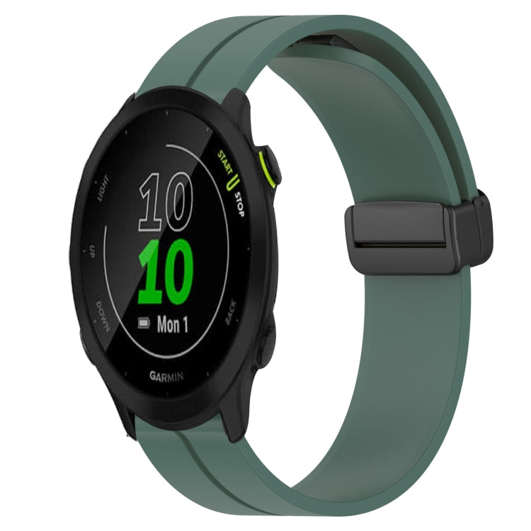 For Garmin Forerunner 55 20mm Solid Color Magnetic Clasp Silicone Watch Band