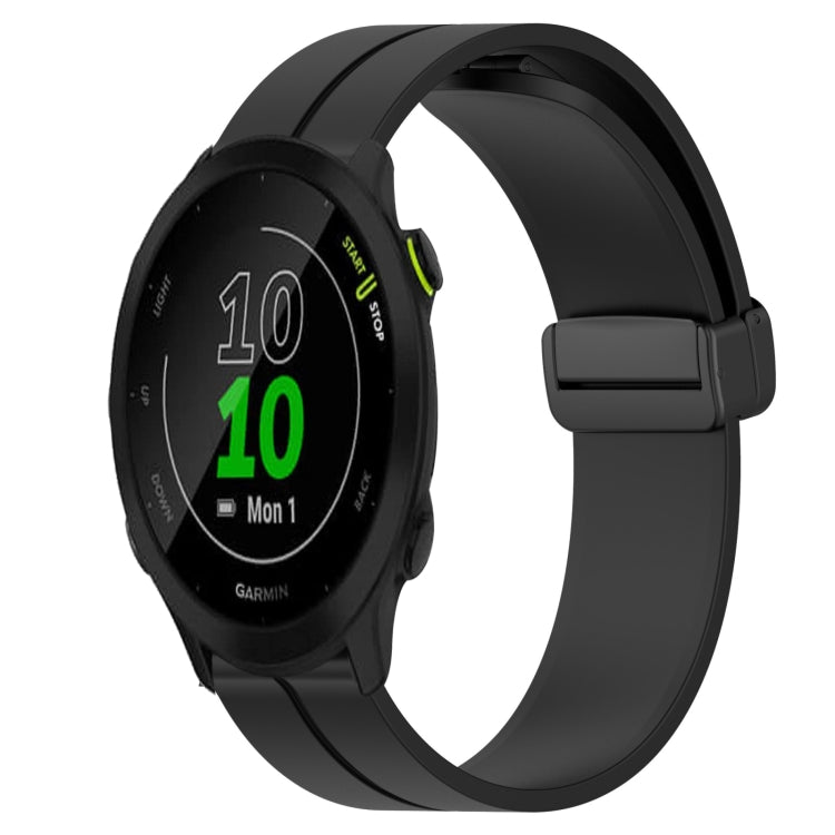 For Garmin Forerunner 55 20mm Solid Color Magnetic Clasp Silicone Watch Band