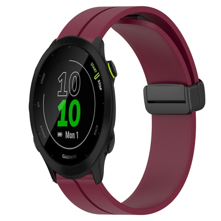 For Garmin Forerunner 55 20mm Solid Color Magnetic Clasp Silicone Watch Band