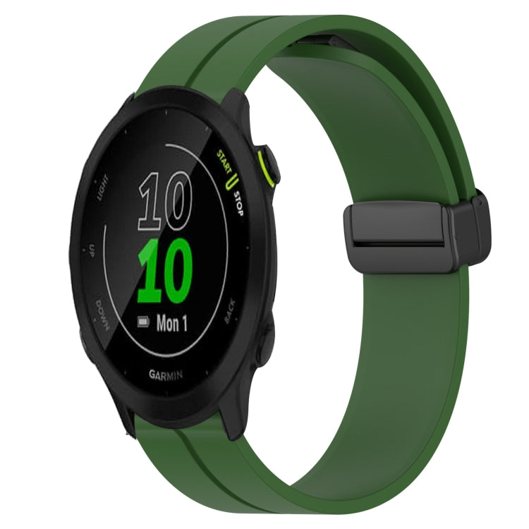 For Garmin Forerunner 55 20mm Solid Color Magnetic Clasp Silicone Watch Band