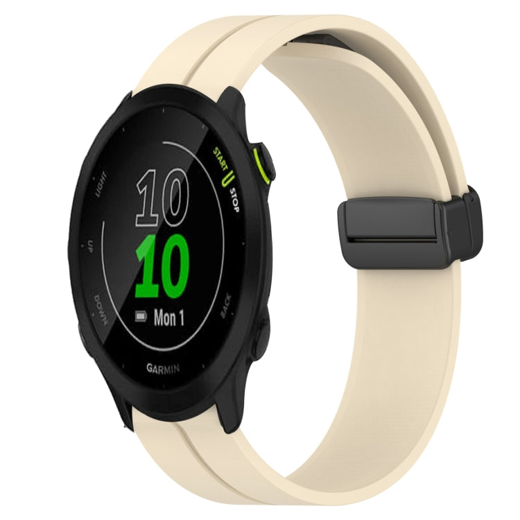 For Garmin Forerunner 55 20mm Solid Color Magnetic Clasp Silicone Watch Band