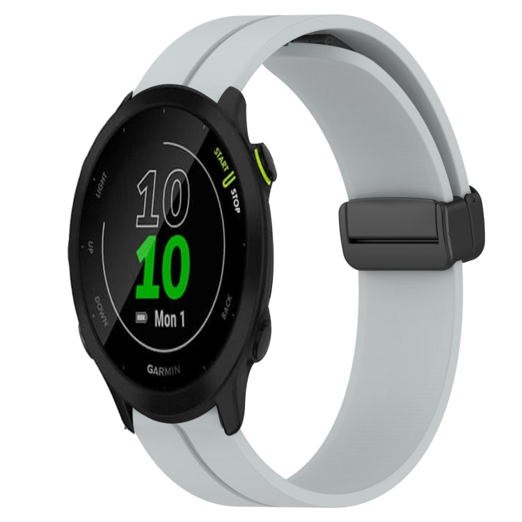 For Garmin Forerunner 55 20mm Solid Color Magnetic Clasp Silicone Watch Band