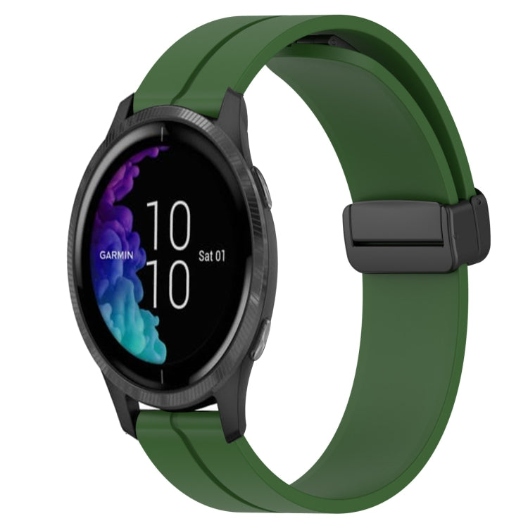 For Garmin Venu 20mm Solid Color Magnetic Clasp Silicone Watch Band