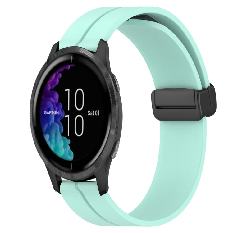 For Garmin Venu 20mm Solid Color Magnetic Clasp Silicone Watch Band