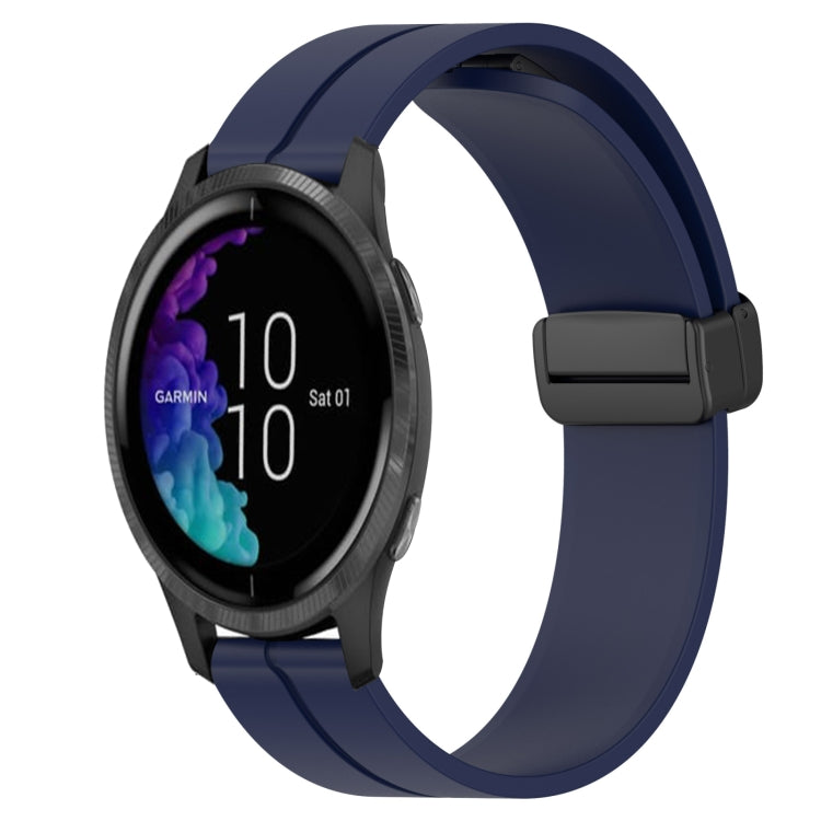 For Garmin Venu 20mm Solid Color Magnetic Clasp Silicone Watch Band