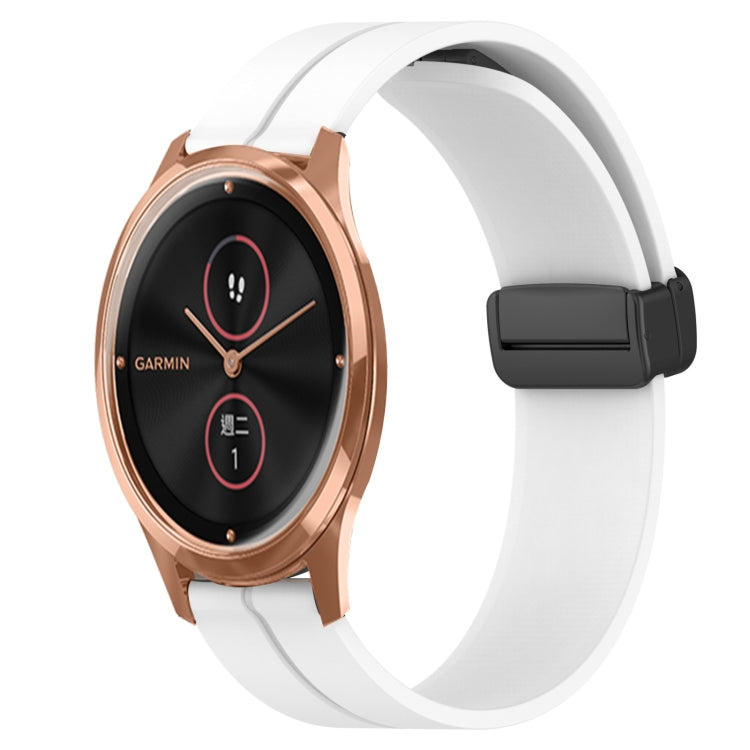 For Garminmove Luxe 20mm Solid Color Magnetic Clasp Silicone Watch Band