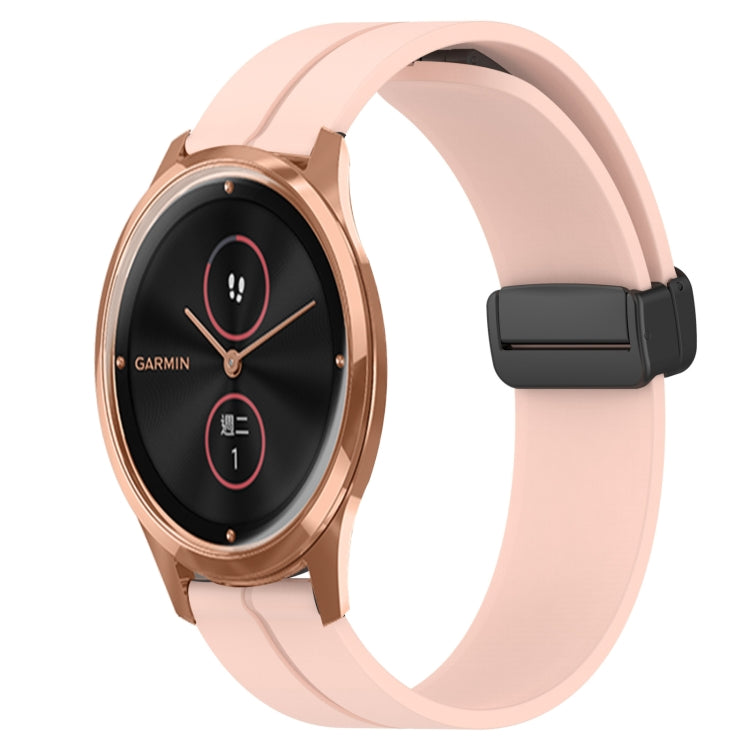 For Garminmove Luxe 20mm Solid Color Magnetic Clasp Silicone Watch Band