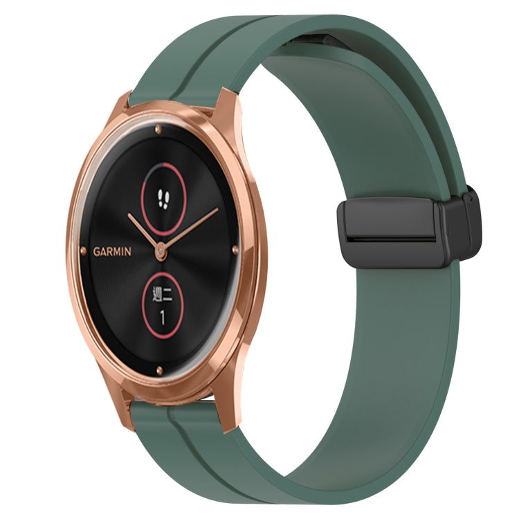 For Garminmove Luxe 20mm Solid Color Magnetic Clasp Silicone Watch Band