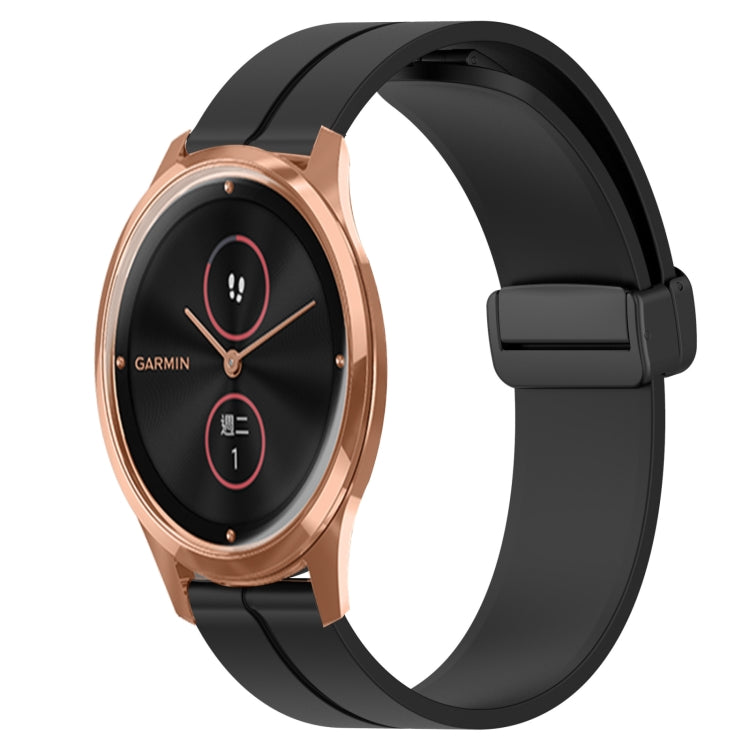 For Garminmove Luxe 20mm Solid Color Magnetic Clasp Silicone Watch Band