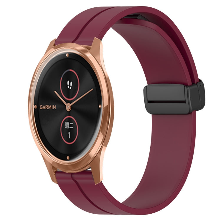 For Garminmove Luxe 20mm Solid Color Magnetic Clasp Silicone Watch Band