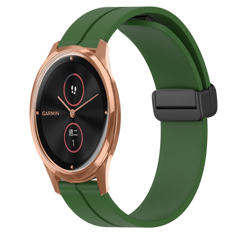 For Garminmove Luxe 20mm Solid Color Magnetic Clasp Silicone Watch Band