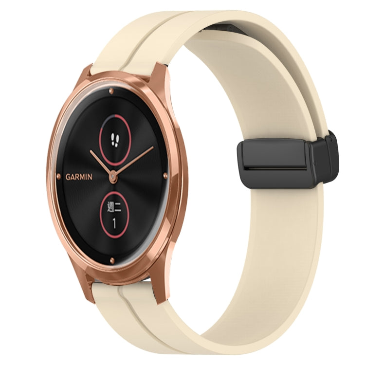 For Garminmove Luxe 20mm Solid Color Magnetic Clasp Silicone Watch Band
