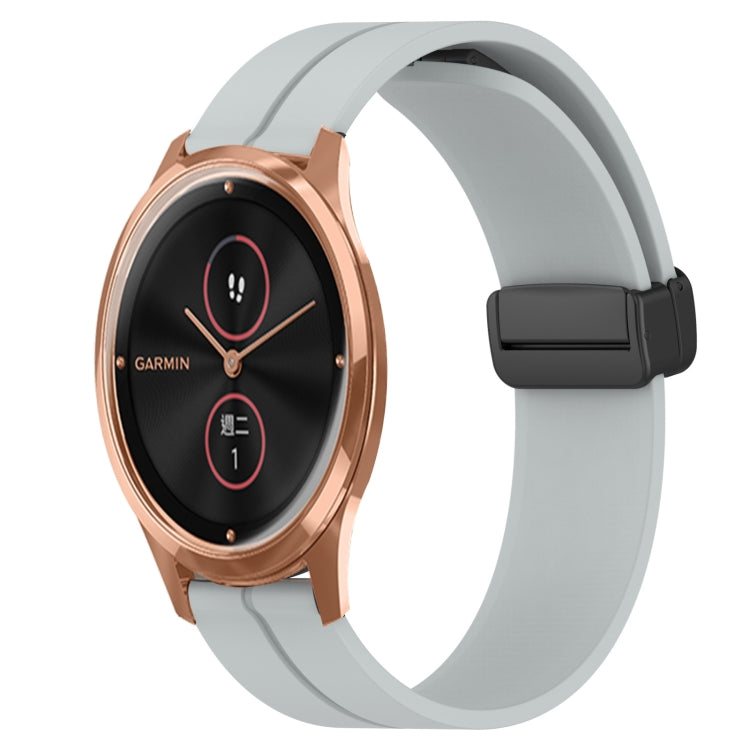 For Garminmove Luxe 20mm Solid Color Magnetic Clasp Silicone Watch Band