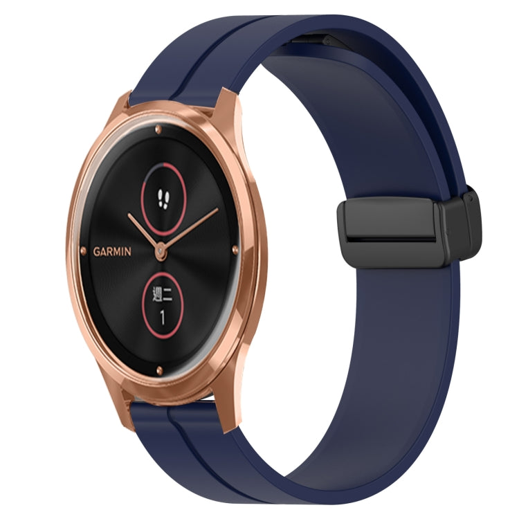 For Garminmove Luxe 20mm Solid Color Magnetic Clasp Silicone Watch Band