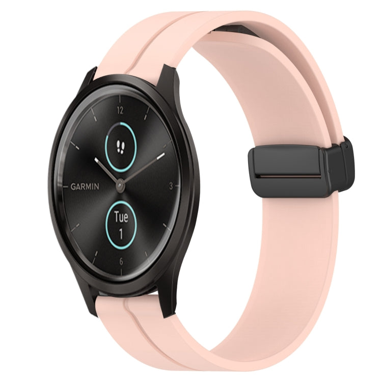 For Garmin Garminmove Style 20mm Solid Color Magnetic Clasp Silicone Watch Band