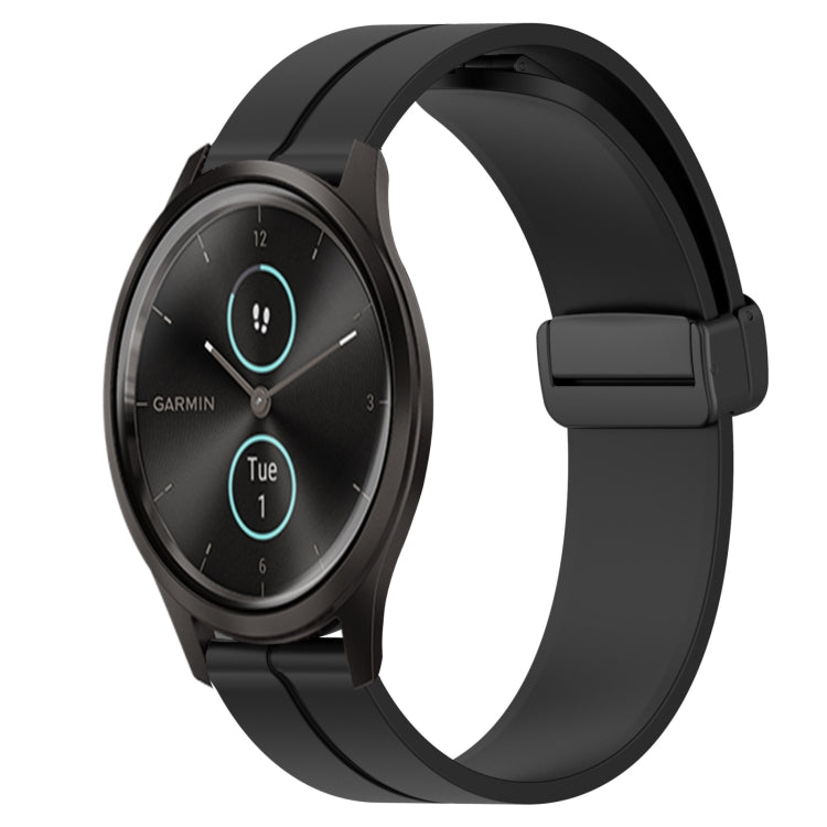 For Garmin Garminmove Style 20mm Solid Color Magnetic Clasp Silicone Watch Band