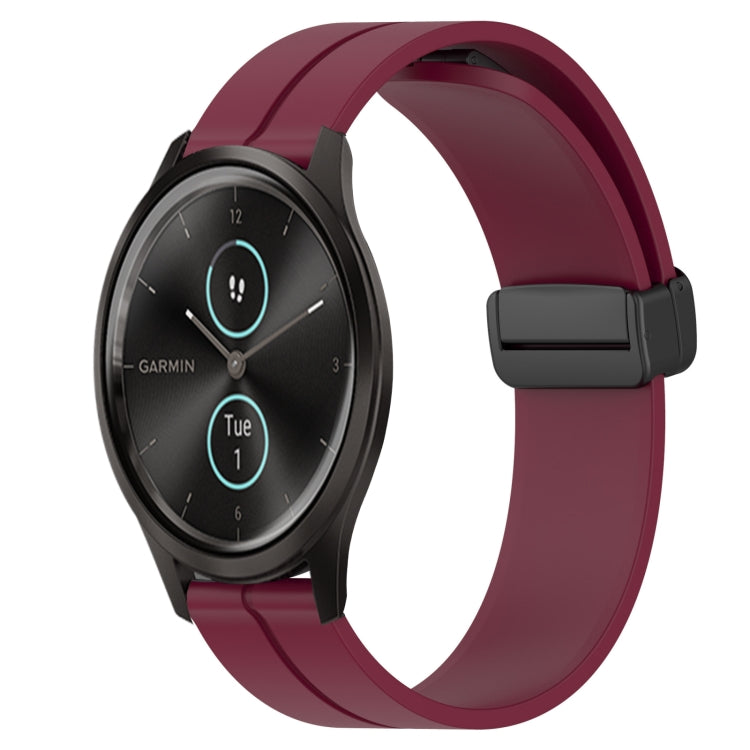 For Garmin Garminmove Style 20mm Solid Color Magnetic Clasp Silicone Watch Band