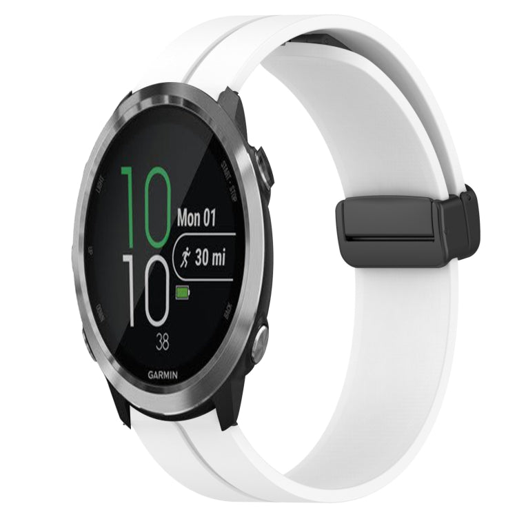 For Garmin Forerunner 645 Music 20mm Solid Color Magnetic Clasp Silicone Watch Band