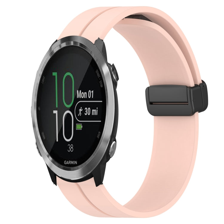 For Garmin Forerunner 645 Music 20mm Solid Color Magnetic Clasp Silicone Watch Band